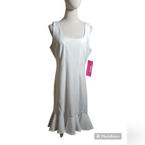 Betsey Johnson White Dress with Mesh Underlay NWT
